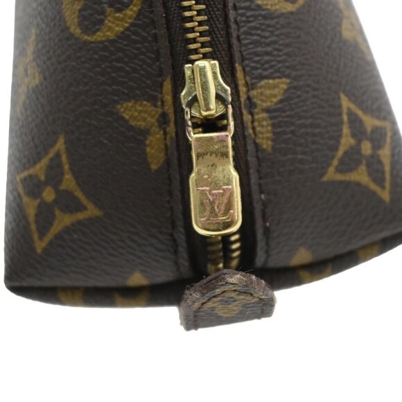 LOUIS VUITTON Trousse Demi Ronde Pouch Monogram Leather Brown - Picture 8 of 14